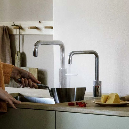 Miscelatore per acqua bollente - NORDIC TWINTAPS - Quooker Deutschland GmbH - da appoggio / in metallo cromato / in acciaio inossidabile