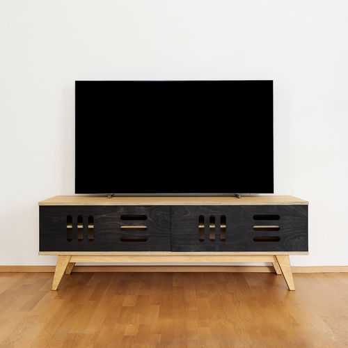 Mobile porta TV contemporaneo - HUH - Radis Furniture - hi-fi / con ripiani / in legno compensato