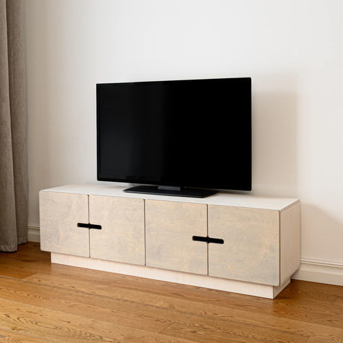 Mobile porta TV contemporaneo - PIX - Radis Furniture - con ripiani / 4 porte / in legno compensato