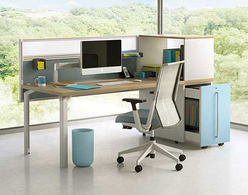 Scrivania per open space - EPURE - Haworth Europe - contemporanea / in legno / con contenitore