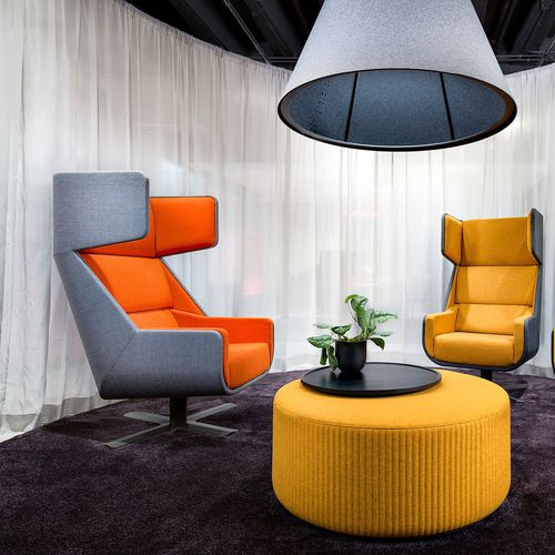 Poltrona contemporanea - BUZZIME - Haworth Europe - in tessuto / in metallo / imbottita