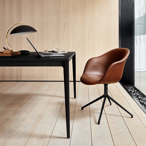 Sedia visitatore design scandinavo - ADELAIDE - Haworth Europe - da interno / in pelle / in rovere