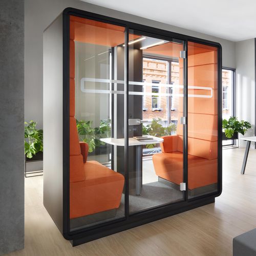 Isola di privacy per ufficio acustica - HUSHMEET - Haworth Europe - per riunioni / a 1 posto / da 2 persone
