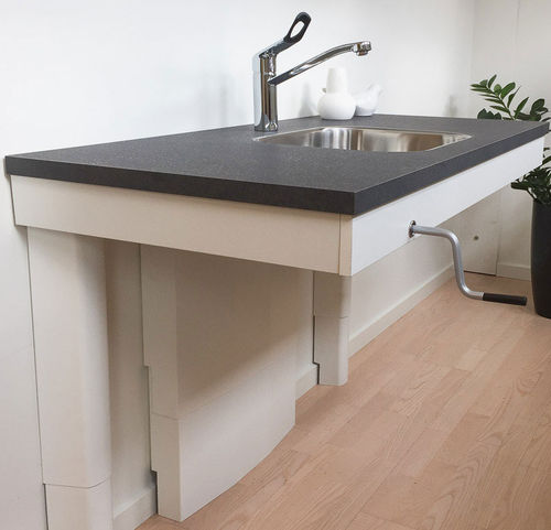 Piano di lavoro in acciaio - FLEXIMANUAL - Ropox A/S - da cucina / bianco / grigio