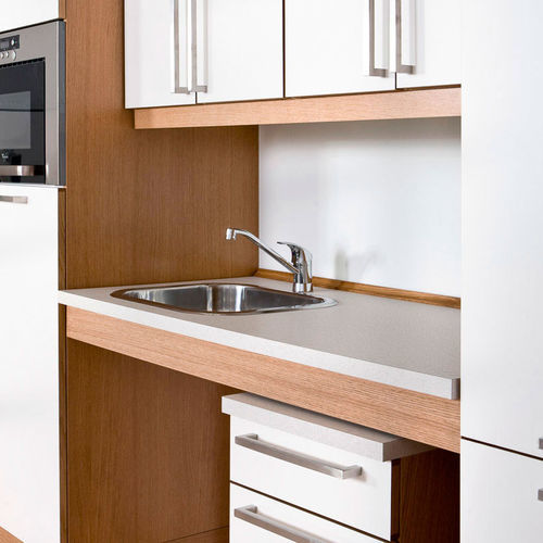 Piano di lavoro in laminato - FLEXI BASIC - Ropox A/S - da cucina / bianco / marrone