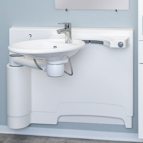 Lavabo sospeso - SWINGLINE - Ropox A/S - in composito / in acciaio inossidabile / in alluminio