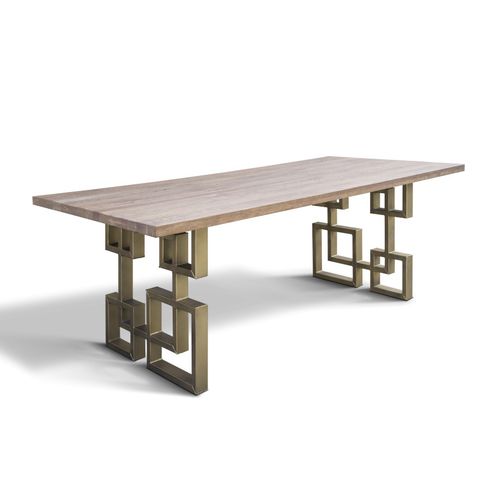 Tavolo da pranzo contemporaneo - HUDSON - Ecomatrix SRL - in rovere / con supporto in acciaio verniciato / rettangolare