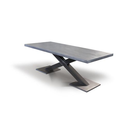 Tavolo da pranzo contemporaneo - X-RAY - Ecomatrix SRL - in rovere / in legno oliato / con supporto in acciaio verniciato