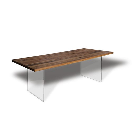 Tavolo contemporaneo - Ecomatrix SRL - in rovere / in legno oliato / con supporto in vetro temperato