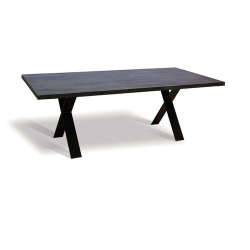 Tavolo contemporaneo - XAVIER - Ecomatrix SRL - in rovere / in legno oliato / con supporto in acciaio verniciato