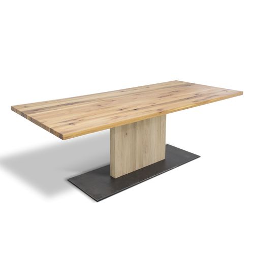 Tavolo contemporaneo - LEEDS - Ecomatrix SRL - in rovere / in legno oliato / con supporto in acciaio