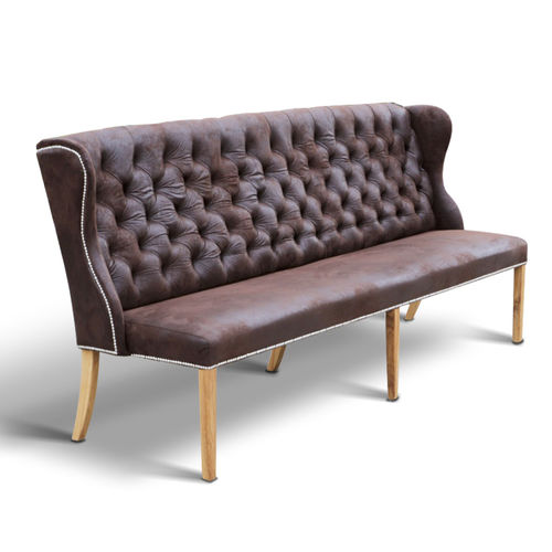 Divanetto imbottito chesterfield - ROXY - Ecomatrix SRL - in tessuto / con supporto in faggio / in rovere