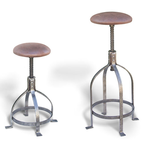 Sgabello da bar classico - PIANO - Ecomatrix SRL - con supporto in ferro forgiato / imbottito / ad altezza regolabile