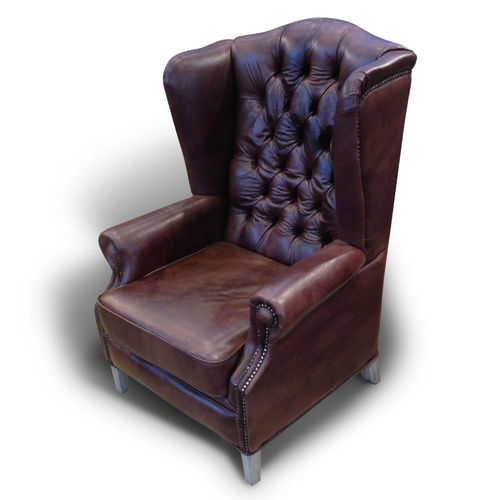 Poltrona classica - HEMINGWAY - Ecomatrix SRL - in pelle / a orecchioni / bergère