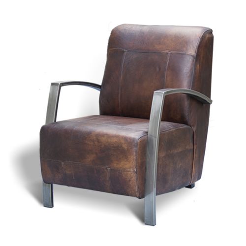 Poltrona vintage - COMO - Ecomatrix SRL - in pelle / nera / marrone