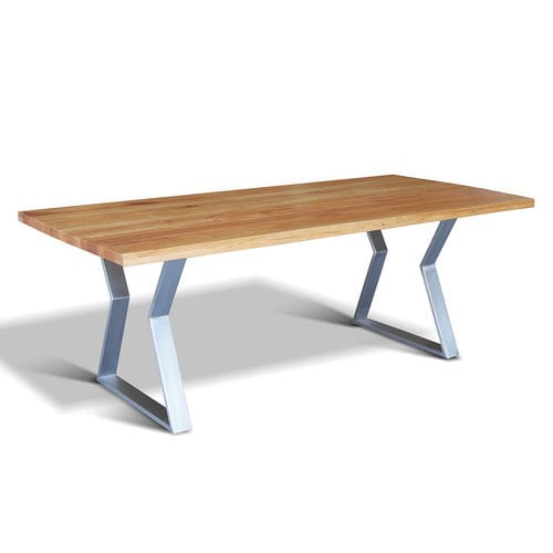 Tavolo contemporaneo - SIGMA - Ecomatrix SRL - in rovere / in legno oliato / con supporto in acciaio inossidabile