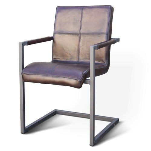 Sedia vintage - QUADRANT INDUCHAIR - Ecomatrix SRL - da interno / in pelle / con supporto in acciaio verniciato