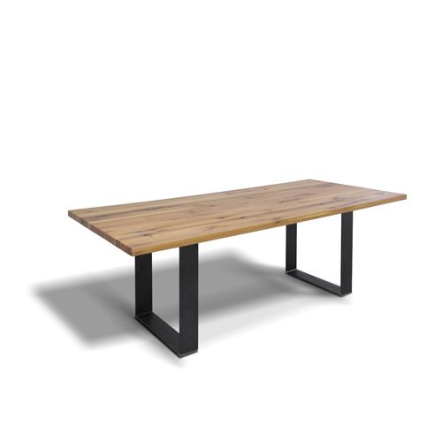 Tavolo contemporaneo - GENEVA - Ecomatrix SRL - in rovere / in legno oliato / con supporto in acciaio