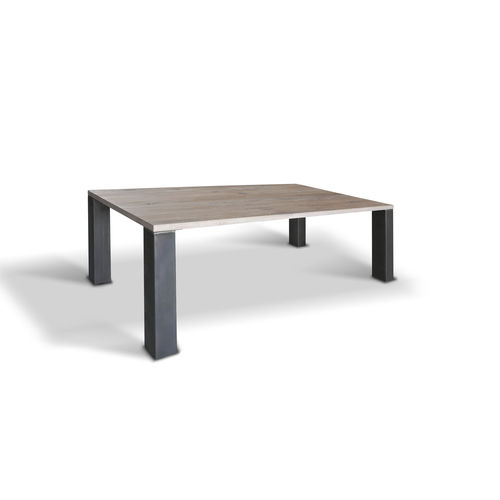 Tavolo contemporaneo - LEO 12 - Ecomatrix SRL - in rovere / in legno oliato / con supporto in acciaio