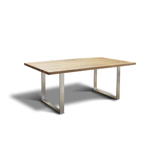 Tavolo contemporaneo - INOX - Ecomatrix SRL - in rovere / in legno oliato / con supporto in acciaio inossidabile