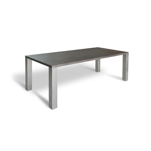 Tavolo contemporaneo - LEO - Ecomatrix SRL - in rovere / con supporto in acciaio inossidabile / rettangolare