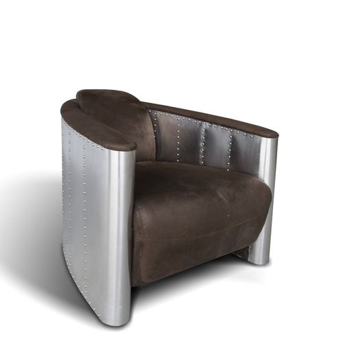 Poltrona design industriale - AERO-KONSTANZ - Ecomatrix SRL - in pelle / in tessuto / in alluminio