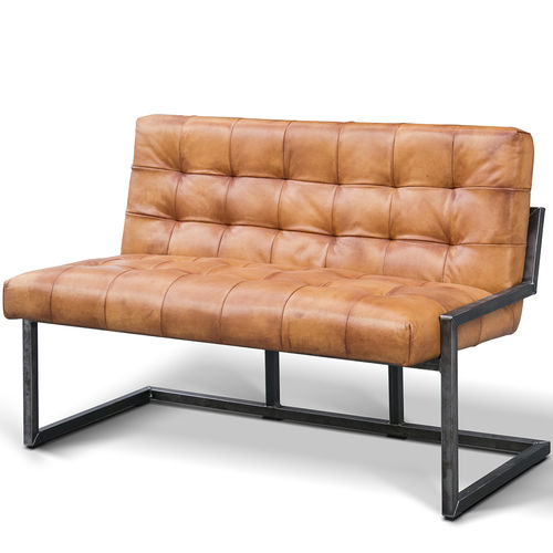 Divanetto imbottito contemporaneo - BRUNO - Ecomatrix SRL - in pelle / con supporto in metallo / con schienale