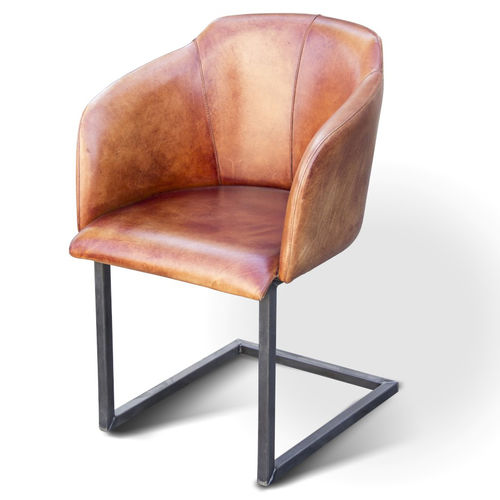 Sedia contemporanea - SHELL INDUCHAIR - Ecomatrix SRL - da interno / in pelle / con supporto in acciaio