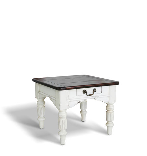 Tavolino basso in stile cottage - AUGUSTINE - Ecomatrix SRL - in legno / con supporto in pino / rettangolare