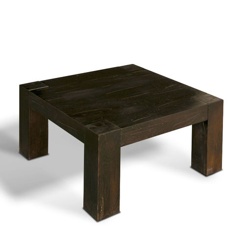Tavolino basso in stile rustico - LENA - Ecomatrix SRL - in rovere / con supporto in quercia / quadrato