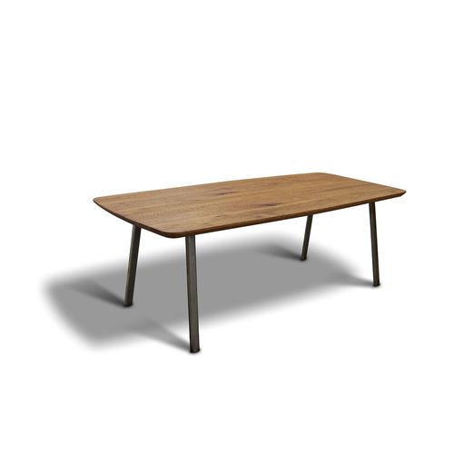 Tavolo contemporaneo - TEDDY 2  - Ecomatrix SRL - in rovere / con supporto in acciaio / con supporto in acciaio verniciato