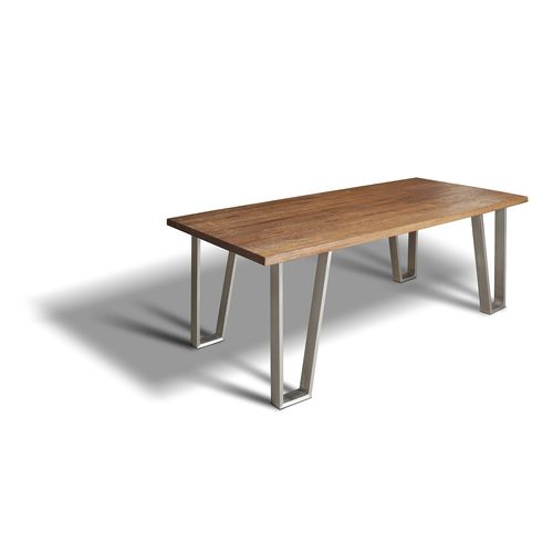 Tavolo contemporaneo - HARPER - Ecomatrix SRL - in rovere / con supporto in acciaio inossidabile / rettangolare