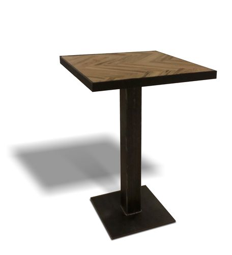 Tavolo alto contemporaneo - Ecomatrix SRL - in rovere / con supporto in acciaio / con supporto in acciaio verniciato