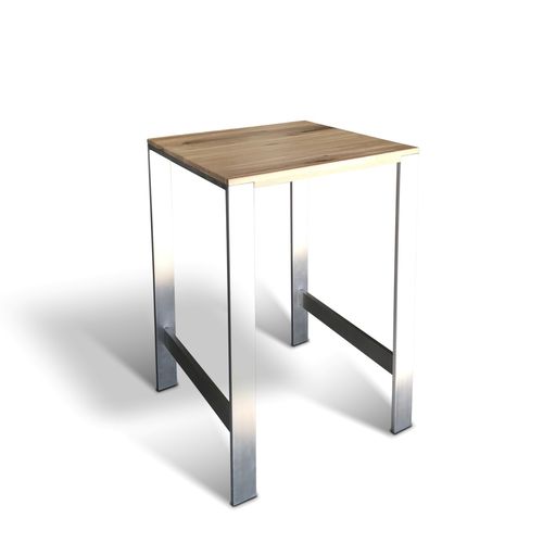 Tavolo alto contemporaneo - GEORG - Ecomatrix SRL - in rovere / con supporto in acciaio inossidabile / quadrato
