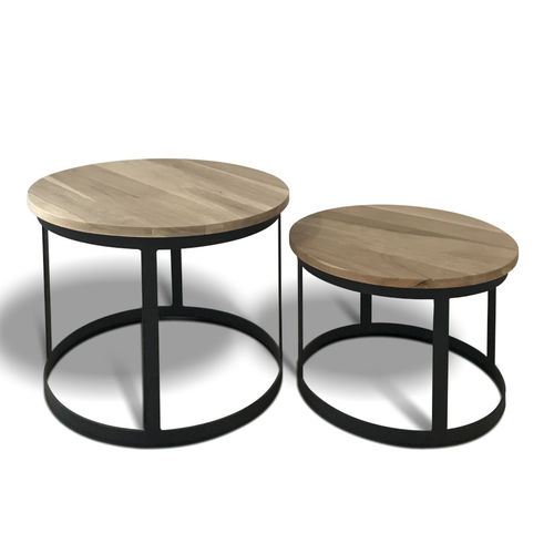 Tavolino basso contemporaneo - LODGY - Ecomatrix SRL - in rovere / con supporto in acciaio / con supporto in acciaio verniciato