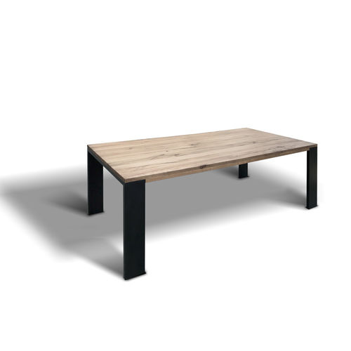 Tavolo contemporaneo - GEORG - Ecomatrix SRL - in rovere / con supporto in acciaio / con supporto in acciaio verniciato