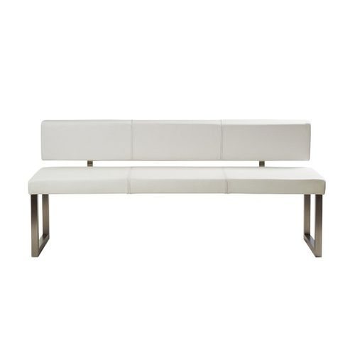 Divanetto imbottito contemporaneo - SD POLSTER 06 - Schulte Design GmbH - in pelle / in acciaio inossidabile / con schienale