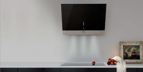 Cappa a muro - SLTR 75 - Sirius S.p.A. - design originale / con illuminazione integrata / nera