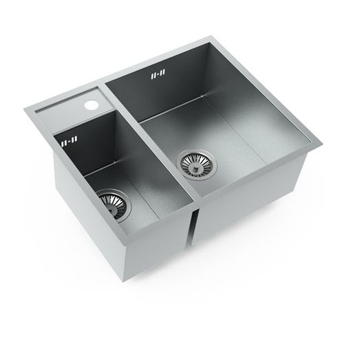 Lavello a 2 vasche - PROFILE L542 DR - STEEL TIME SRL - senza gocciolatoio / in acciaio inossidabile / da incasso