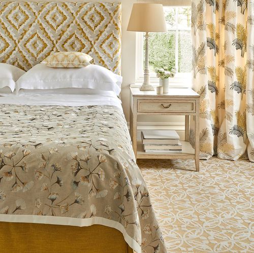 Tessuto per tende - GINKGO - Jane Churchill - a fiori / in cotone / in lino