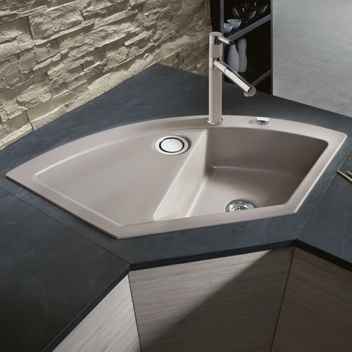 Lavello a 1 vasca - Mera Eck - systemceram GmbH & Co. KG - con gocciolatoio / in ceramica / da incasso