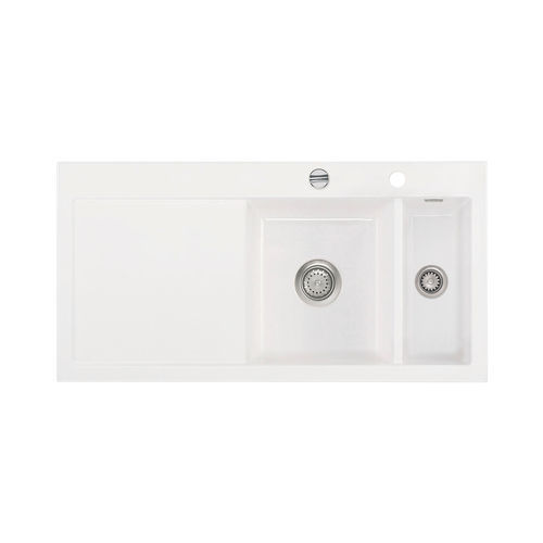 Lavello a 2 vasche - Mera 100 - systemceram GmbH & Co. KG - con gocciolatoio / in ceramica / da incasso