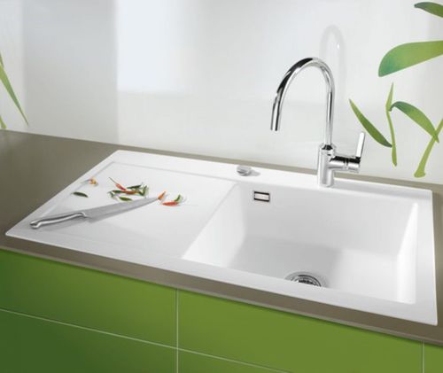 Lavello a 1 vasca - Mera 100 SL - systemceram GmbH & Co. KG - con gocciolatoio / in ceramica / da incasso