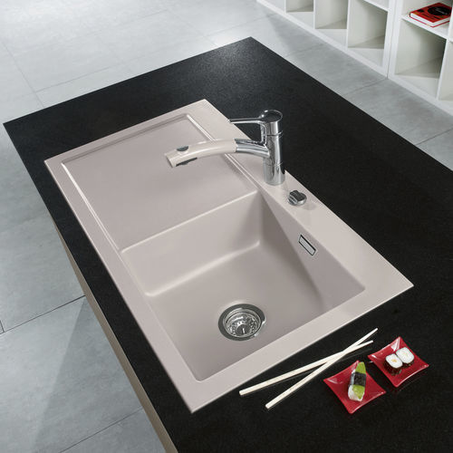 Lavello a 1 vasca - Mera 90 - systemceram GmbH & Co. KG - con gocciolatoio / in ceramica / da incasso