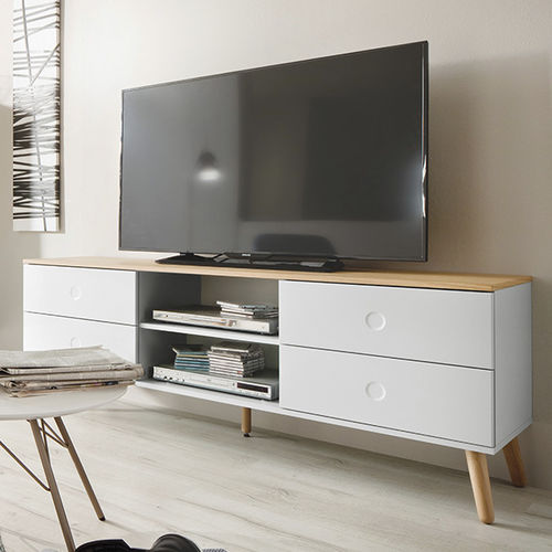 Mobile porta TV contemporaneo - DOT : 1664 - Tenzo AB - hi-fi / in rovere / bianco
