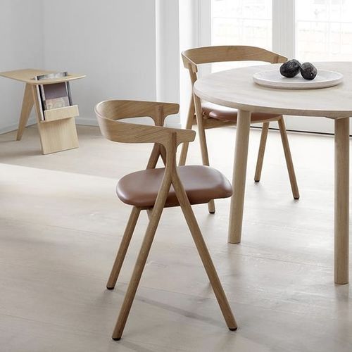 Sedia da pranzo contemporanea - YKSI - Fredericia Furniture - da interno / in pelle / in rovere