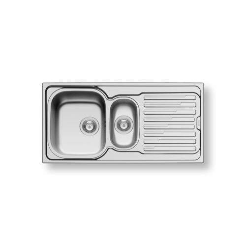 Lavello a 2 vasche - AMALTIA 1 1/2B 1D - PYRAMIS Deutschland GmbH - con gocciolatoio / in acciaio inossidabile / da incasso