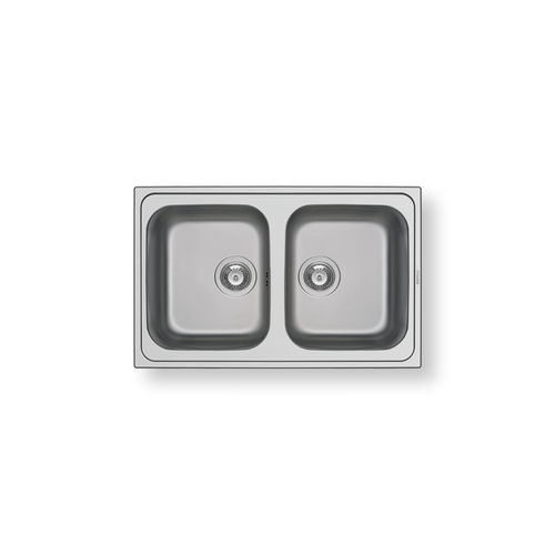 Lavello a 2 vasche - ATHENA 2B - PYRAMIS Deutschland GmbH - senza gocciolatoio / in acciaio inossidabile / da incasso