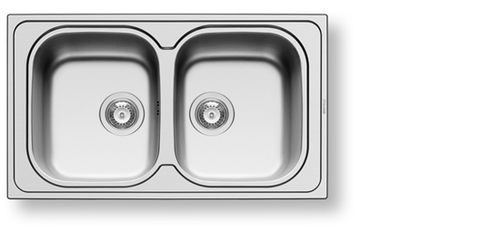 Lavello a 2 vasche - AMALTIA 2B - PYRAMIS Deutschland GmbH - senza gocciolatoio / in acciaio inossidabile / da incasso