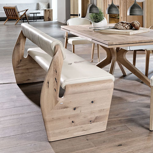 Divanetto imbottito contemporaneo - V-Alpin - Voglauer Möbelwerk Gschwandtner & Zwilling GmbH & Co. KG - in tessuto / in pelle / con supporto in quercia